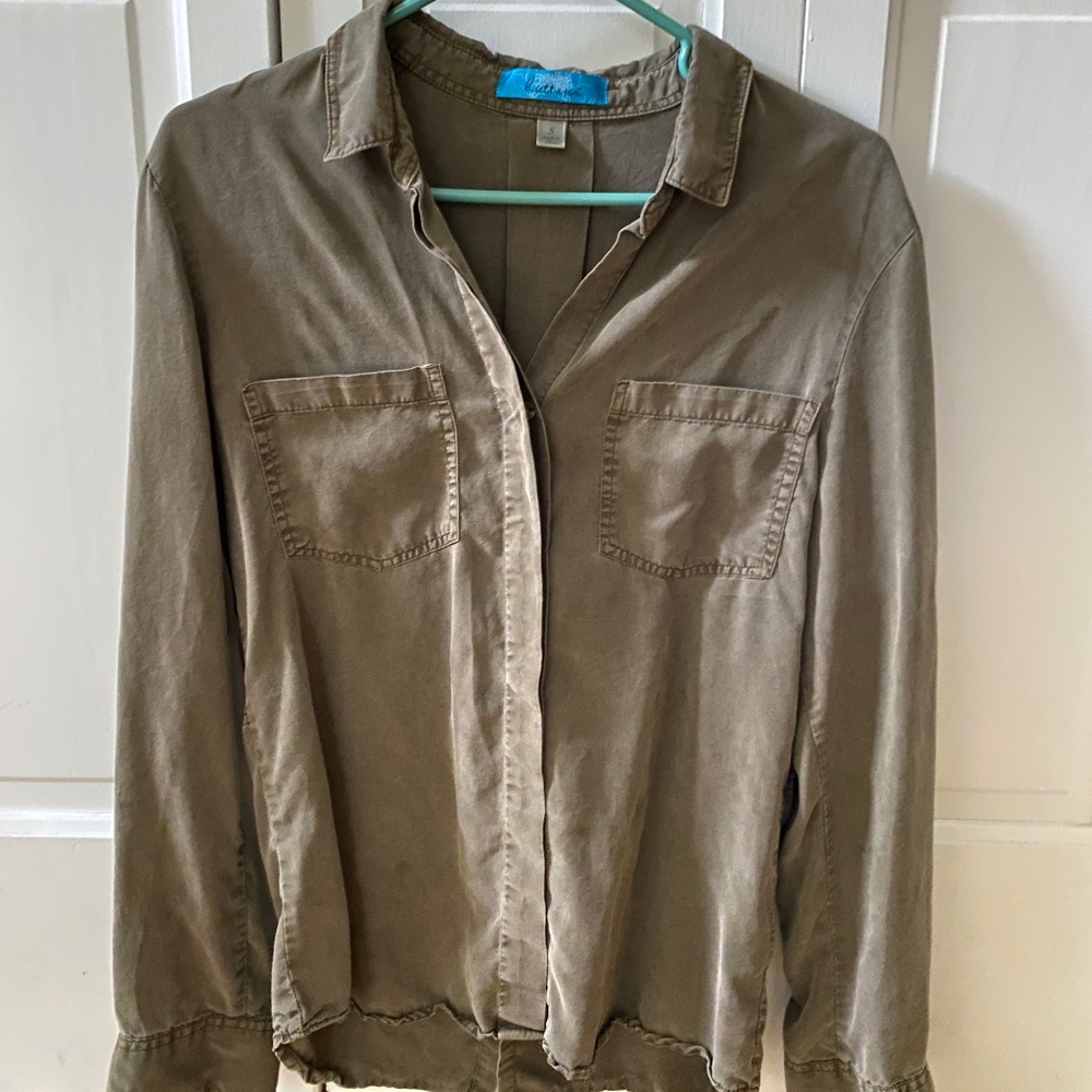 Women’s Olive Green Button Shirt